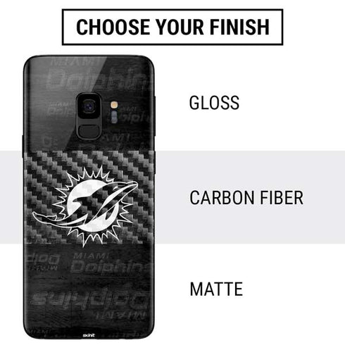 NFL Miami Dolphins Black & White Galaxy S9 Skin