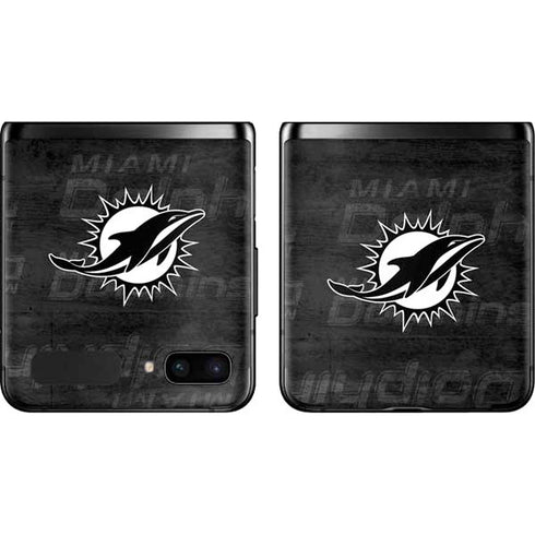 NFL Miami Dolphins Black & White Galaxy Z Flip Skin