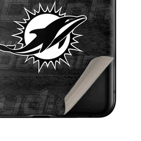 NFL Miami Dolphins Black & White Galaxy Z Flip Skin
