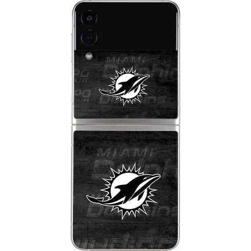 NFL Miami Dolphins Black & White Galaxy Z Flip3 5G Skin