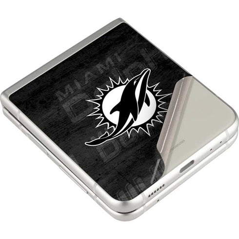 NFL Miami Dolphins Black & White Galaxy Z Flip3 5G Skin