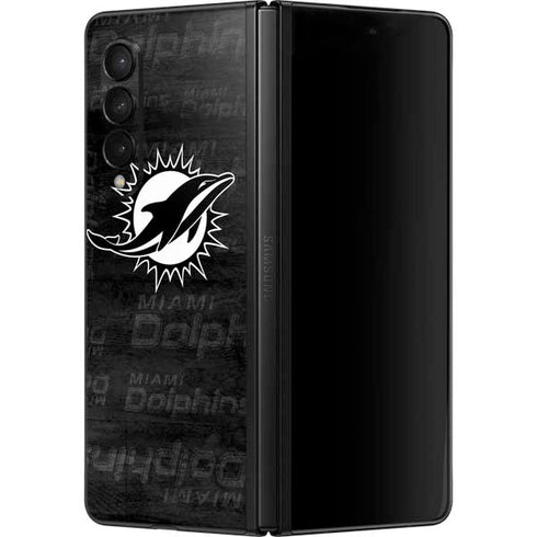 NFL Miami Dolphins Black & White Galaxy Z Fold3 5G Skin