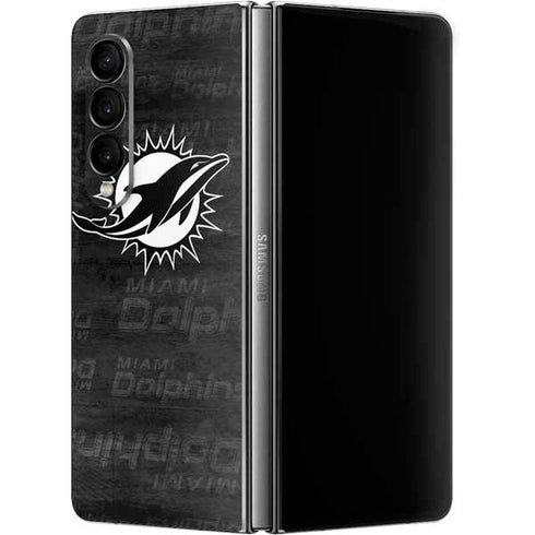 NFL Miami Dolphins Black & White Galaxy Z Fold4 5G Skin
