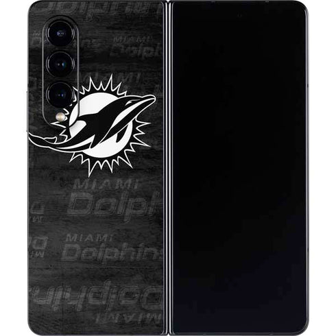 NFL Miami Dolphins Black & White Galaxy Z Fold4 5G Skin