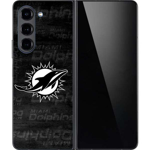 NFL Miami Dolphins Black & White Galaxy Z Fold5 5G Skin