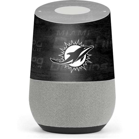 NFL Miami Dolphins Black & White Google Home Skin