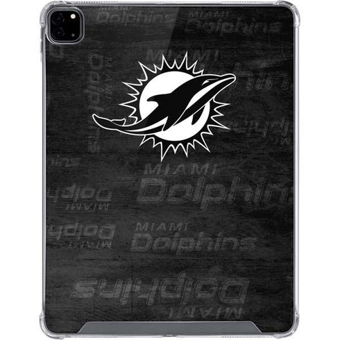 NFL Miami Dolphins Black & White iPad Pro 12.9in (2020) Clear Case