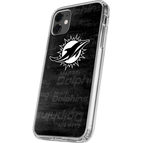 NFL Miami Dolphins Black & White iPhone 11 Clear Case