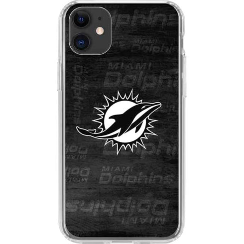 NFL Miami Dolphins Black & White iPhone 11 Clear Case