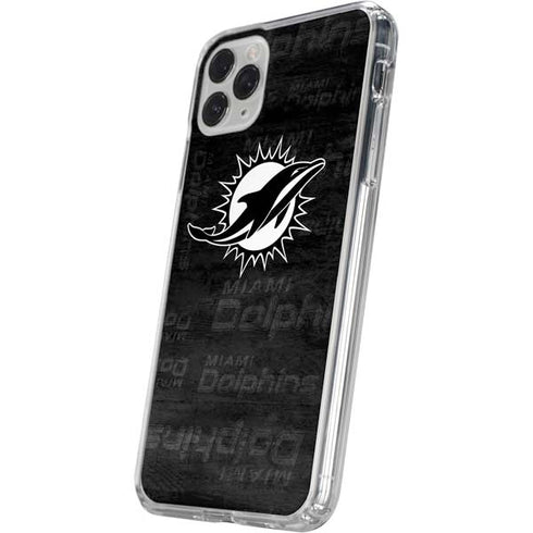 NFL Miami Dolphins Black & White iPhone 11 Pro Clear Case