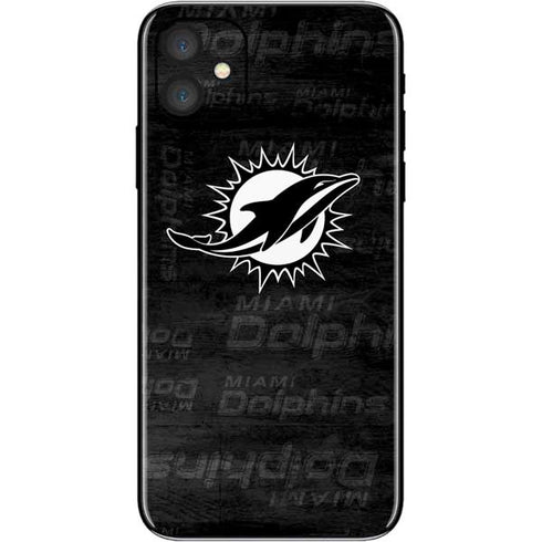 NFL Miami Dolphins Black & White iPhone 11 Skin