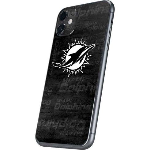 NFL Miami Dolphins Black & White iPhone 11 Skin