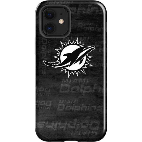 NFL Miami Dolphins Black & White iPhone 12 Impact Case