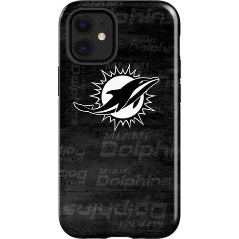 NFL Miami Dolphins Black & White iPhone 12 Mini Impact Case