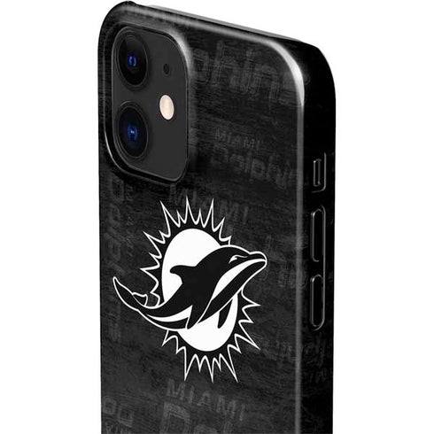 NFL Miami Dolphins Black & White iPhone 12 Mini Lite Case