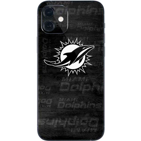 NFL Miami Dolphins Black & White iPhone 12 Mini Skin