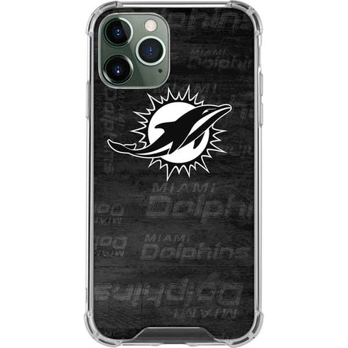 NFL Miami Dolphins Black & White iPhone 12 Pro Max Clear Case