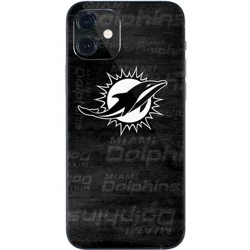 NFL Miami Dolphins Black & White iPhone 12 Skin