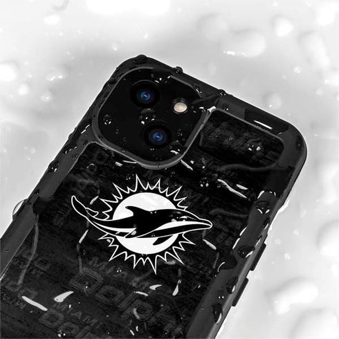 NFL Miami Dolphins Black & White iPhone 13 Mini Waterproof Case
