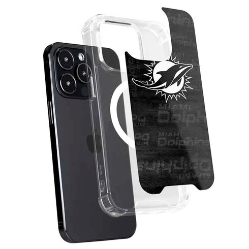NFL Miami Dolphins Black & White iPhone 13 Pro MagSafe Case