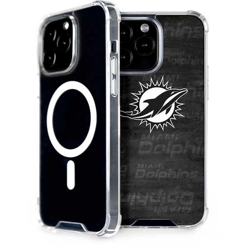 NFL Miami Dolphins Black & White iPhone 13 Pro Max MagSafe Case