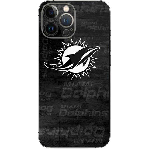 NFL Miami Dolphins Black & White iPhone 13 Pro Max Skin