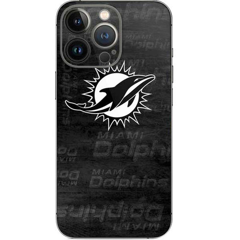 NFL Miami Dolphins Black & White iPhone 13 Pro Skin