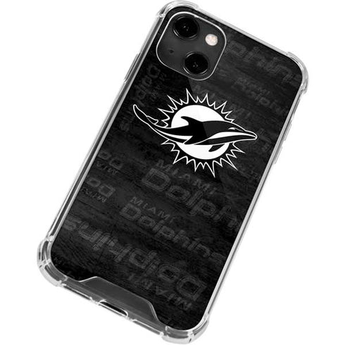 NFL Miami Dolphins Black & White iPhone 14 Clear Case