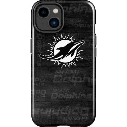 NFL Miami Dolphins Black & White iPhone 14 Plus Impact Case