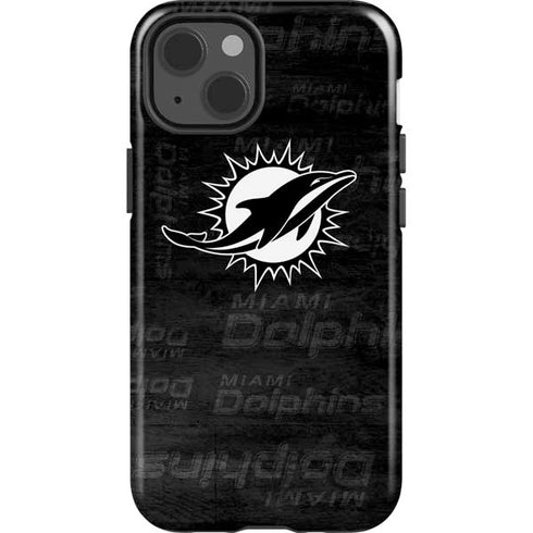 NFL Miami Dolphins Black & White iPhone 15 Impact Case