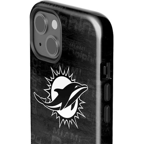 NFL Miami Dolphins Black & White iPhone 15 Impact Case