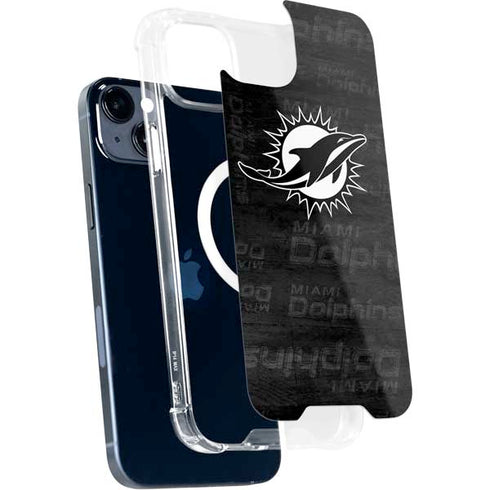 NFL Miami Dolphins Black & White iPhone 15 Plus MagSafe Case