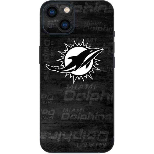 NFL Miami Dolphins Black & White iPhone 14 Plus Skin