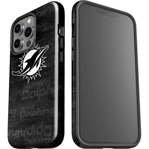 NFL Miami Dolphins Black & White iPhone 14 Pro Impact Case