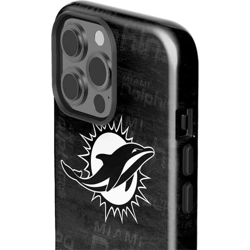 NFL Miami Dolphins Black & White iPhone 15 Pro Max Impact Case