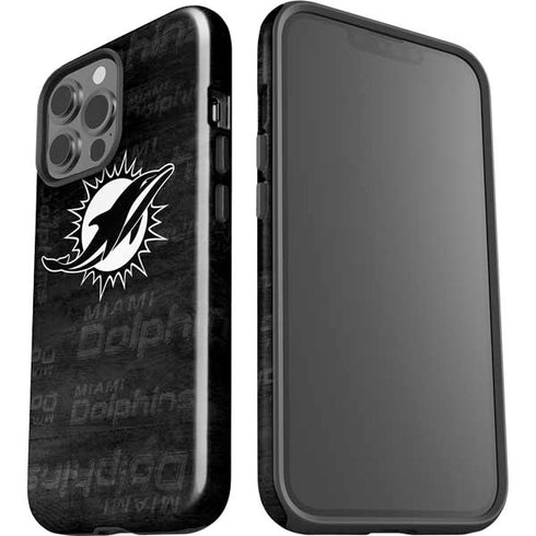 NFL Miami Dolphins Black & White iPhone 15 Pro Max Impact Case