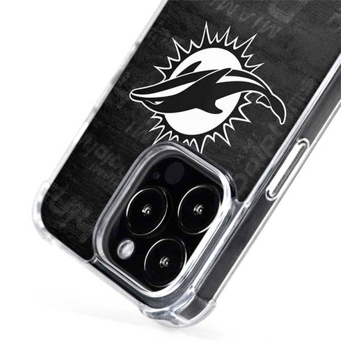NFL Miami Dolphins Black & White iPhone 15 Pro Max MagSafe Case