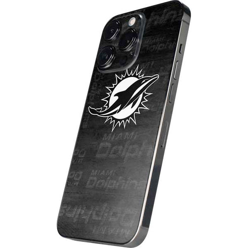 NFL Miami Dolphins Black & White iPhone 14 Pro Skin