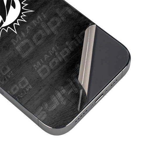 NFL Miami Dolphins Black & White iPhone 14 Pro Skin