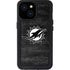 NFL Miami Dolphins Black & White iPhone 15 Waterproof Case