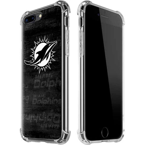 NFL Miami Dolphins Black & White iPhone 7/8 Plus Clear Case