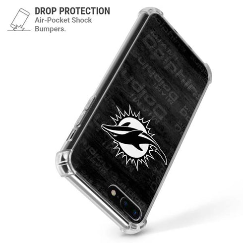 NFL Miami Dolphins Black & White iPhone 7/8 Plus Clear Case