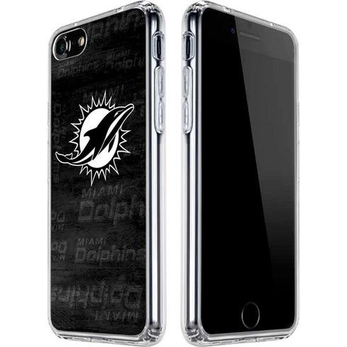 NFL Miami Dolphins Black & White iPhone SE (2nd & 3rd Gen) Clear Case