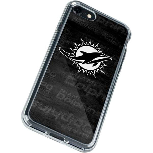 NFL Miami Dolphins Black & White iPhone SE (2nd & 3rd Gen) Clear Case