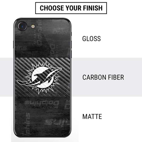NFL Miami Dolphins Black & White iPhone SE (2nd & 3rd Gen) Skin