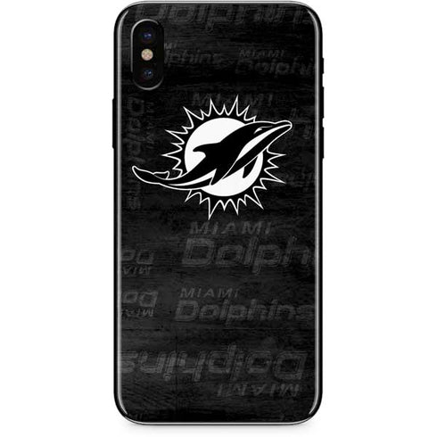 NFL Miami Dolphins Black & White iPhone X Skin