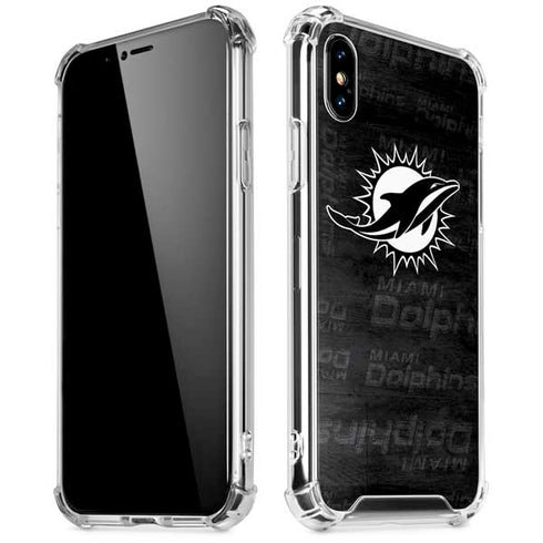 NFL Miami Dolphins Black & White iPhone X/XS Clear Case
