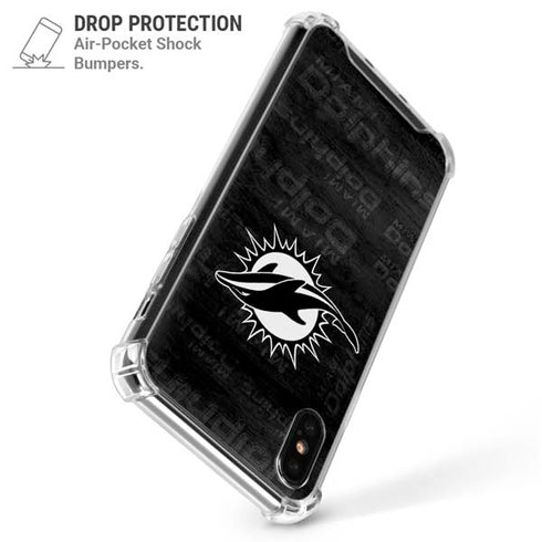 NFL Miami Dolphins Black & White iPhone X/XS Clear Case