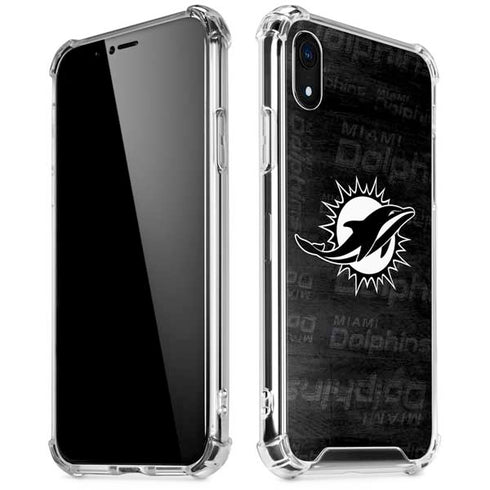 NFL Miami Dolphins Black & White iPhone XR Clear Case