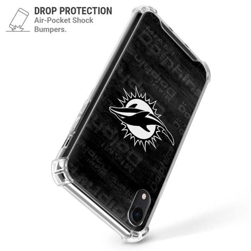 NFL Miami Dolphins Black & White iPhone XR Clear Case